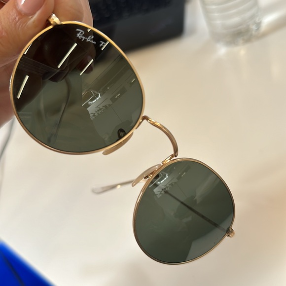 Ray-Ban Sunglasses David Gold Frame Green Lenses Polarized - Picture 5 of 6